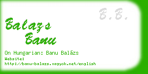balazs banu business card
